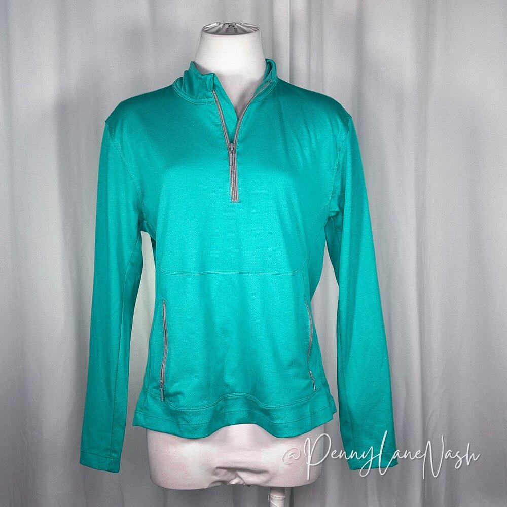 Magellan Outdoors Fish Gear MagCool 1/2 Zip Shirt Top Blue - Picture 3 of 10
